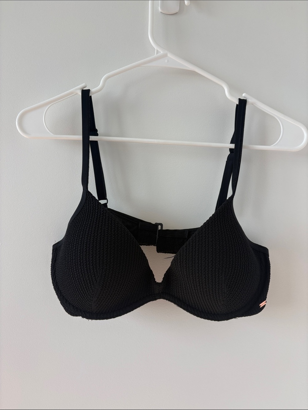 Women's Black Textured swimsuit top